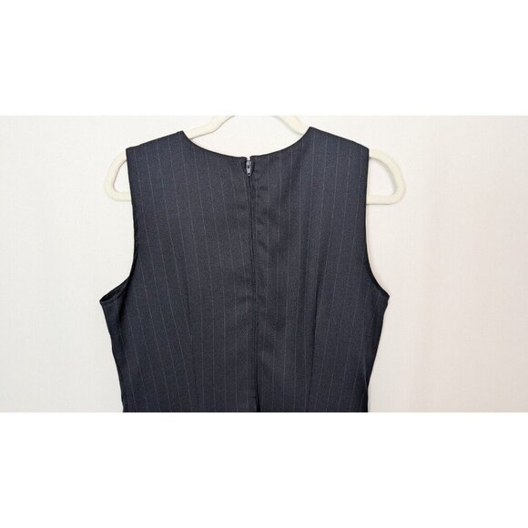 VINTAGE 90s Y2K City Triangles 13 Blazer Jacket Suit Dress Set Navy Pin Stripe - Picture 8 of 16